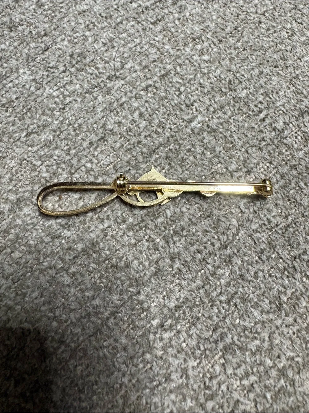Gold-Tone Horsebit Brooch